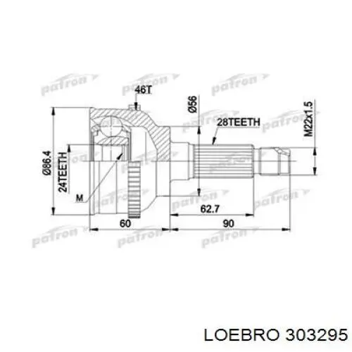 303295 Loebro junta homocinética exterior delantera