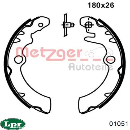 01051 LPR zapatas de frenos de tambor traseras