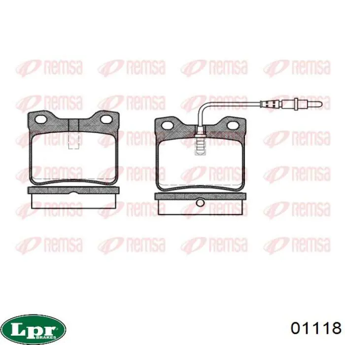Zapatas de freno traseras LPR 01118