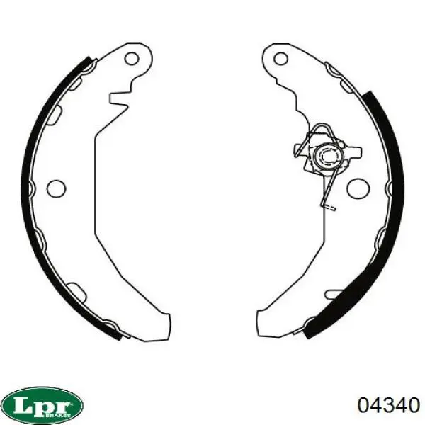 04340 LPR zapatas de frenos de tambor traseras