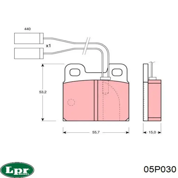05P030 LPR pastillas de freno traseras
