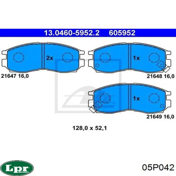 05p042 LPR pastillas de freno delanteras