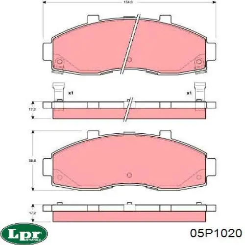 05P1020 LPR pastillas de freno delanteras