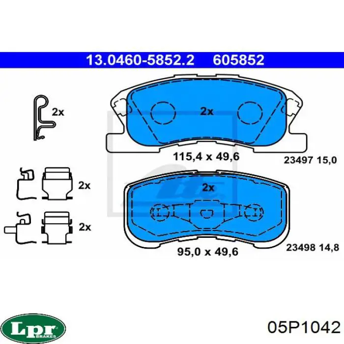 05P1042 LPR pastillas de freno delanteras