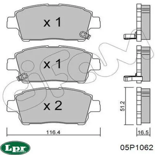 Pastillas de freno delanteras Toyota Prius NHW20