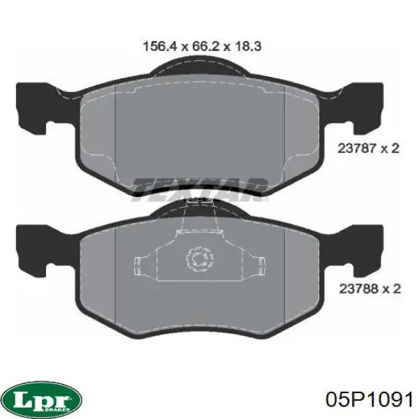 05P1091 LPR pastillas de freno delanteras