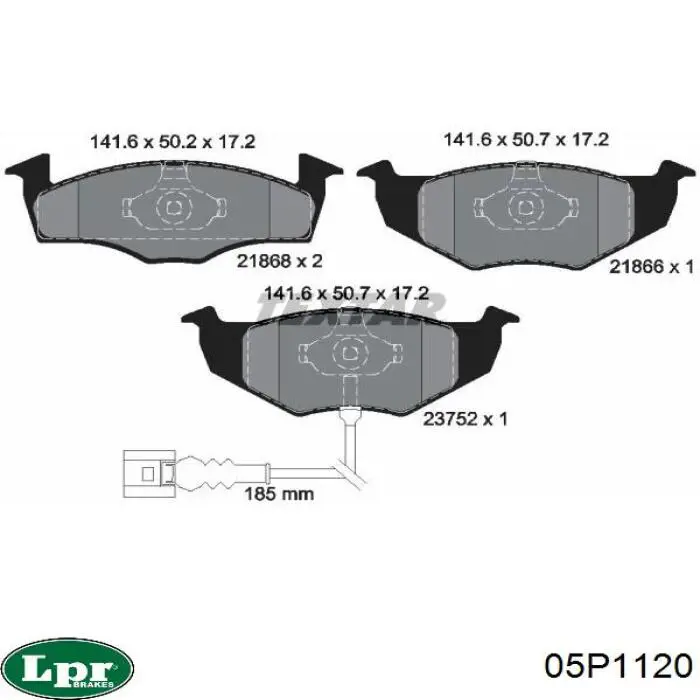 05P1120 LPR pastillas de freno delanteras