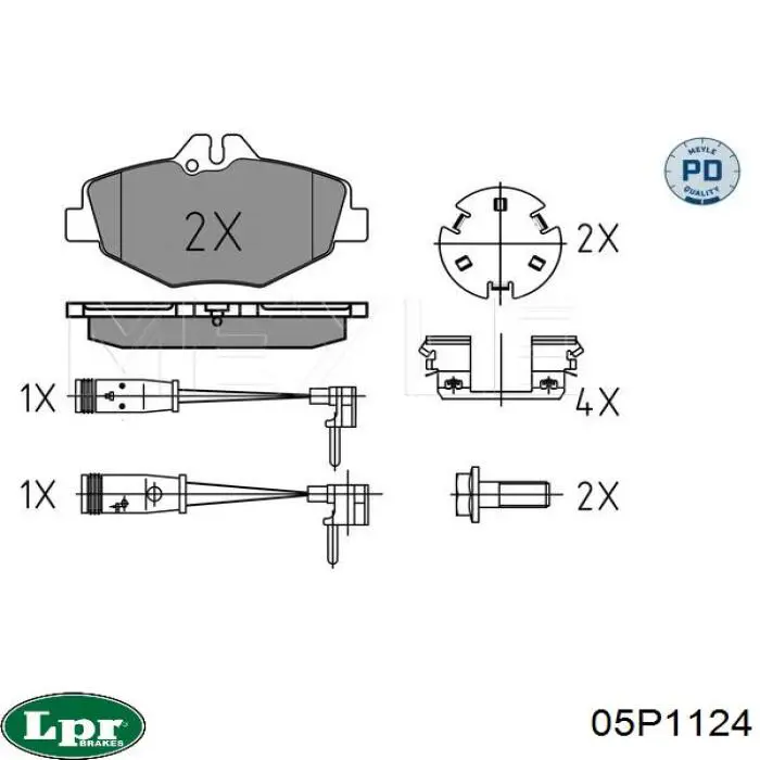05P1124 LPR Pastillas delanteras