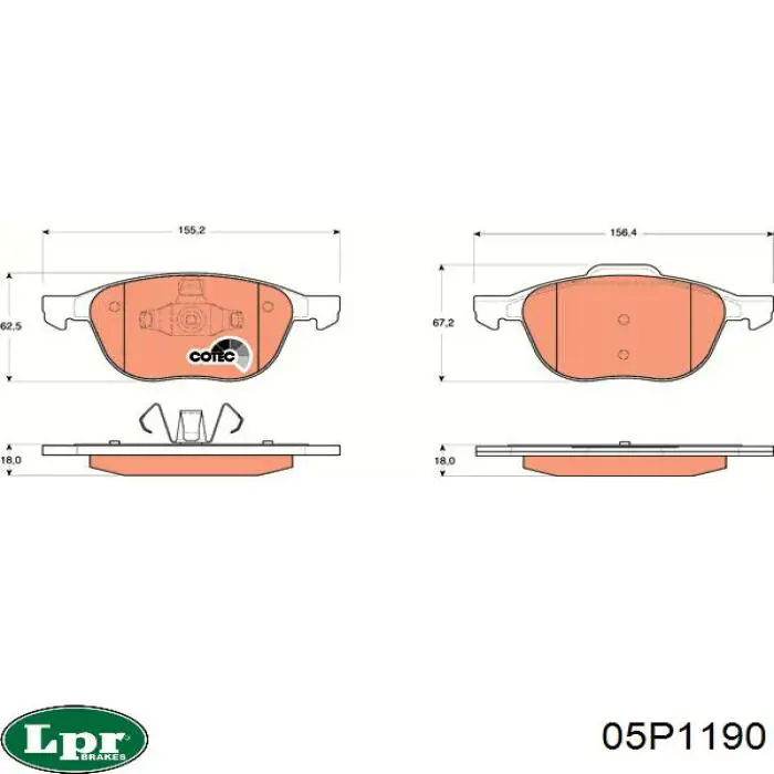 Pastillas de freno 05P1190 LPR