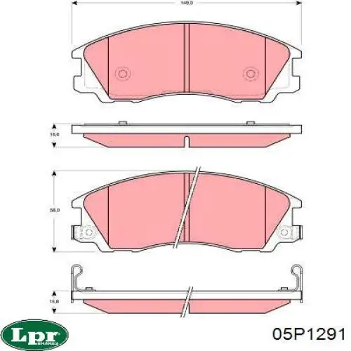 05P1291 LPR pastillas de freno delanteras