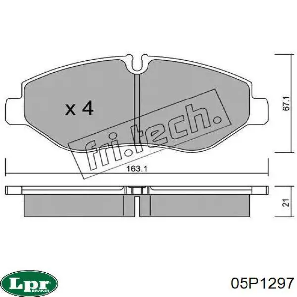 05P1297 LPR pastillas de freno delanteras