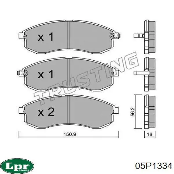 05P1334 LPR pastillas de freno delanteras