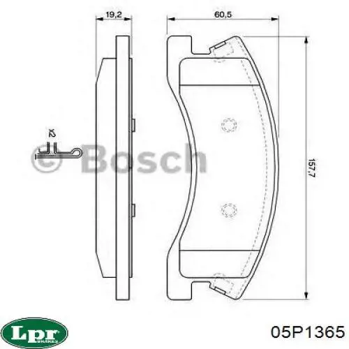 05P1365 LPR pastillas de freno delanteras