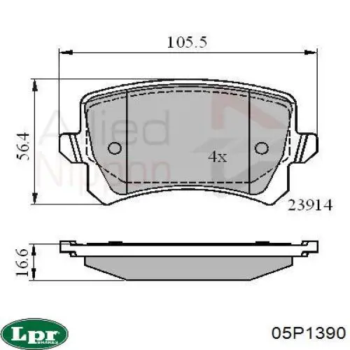 Pastillas traseras LPR 05P1390
