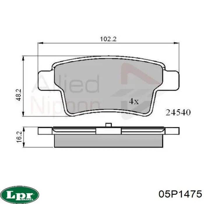 Pastillas traseras LPR 05P1475