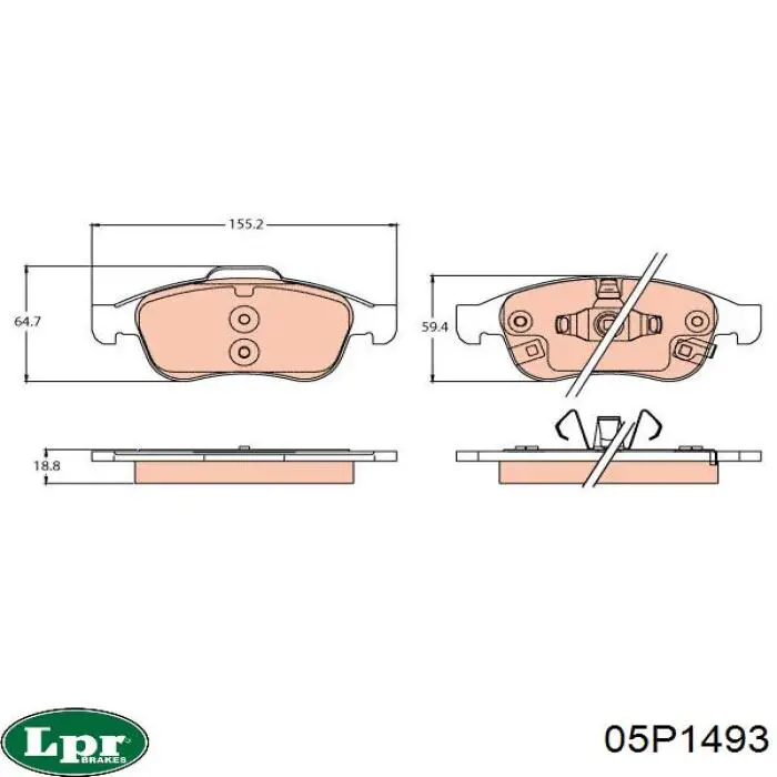 Pastillas de freno 05P1493 LPR