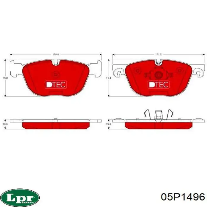 Pastillas de freno 05P1496 LPR