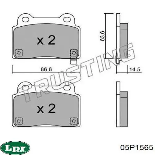 05P1565 LPR pastillas de freno traseras
