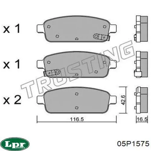 Pastillas traseras LPR 05P1575