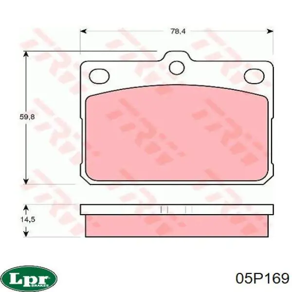 05P169 LPR pastillas de freno delanteras