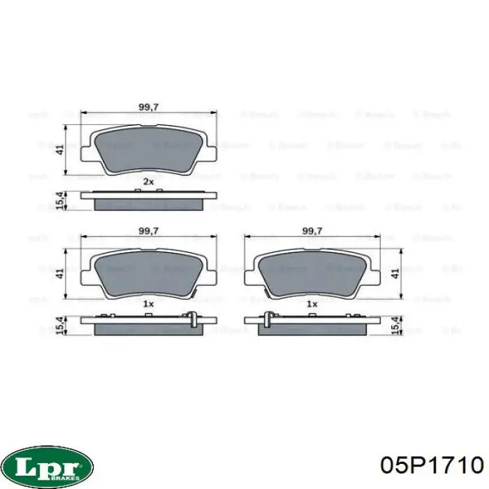 Comprar 05P1710 LPR Pastillas de freno traseras