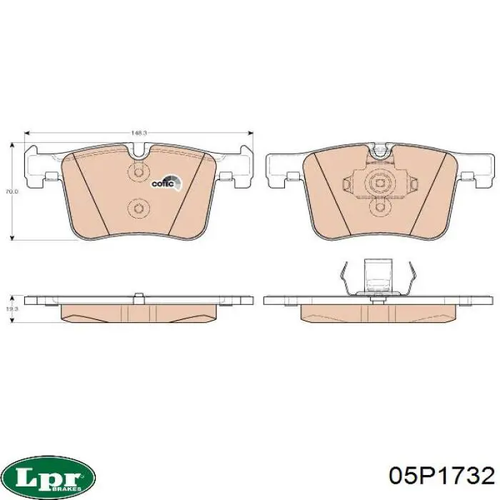 05P1732 LPR pastillas de freno delanteras