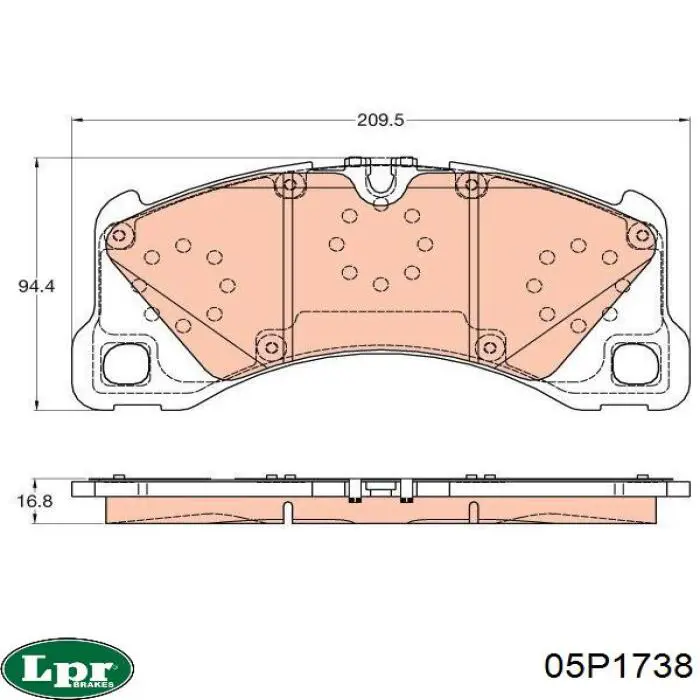05P1738 LPR pastillas de freno delanteras