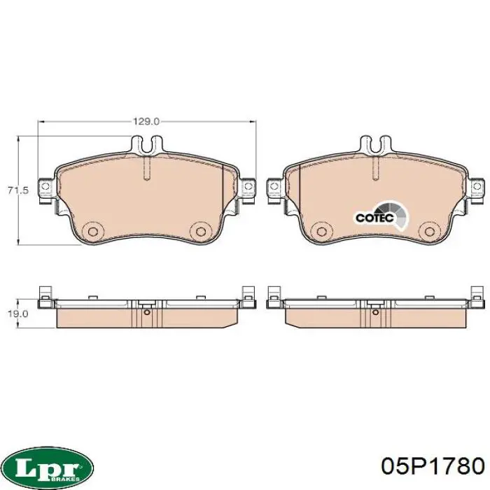 05P1780 LPR pastillas de freno delanteras