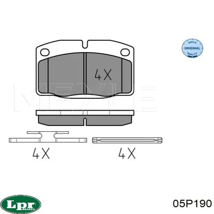 05P190 LPR pastillas de freno delanteras