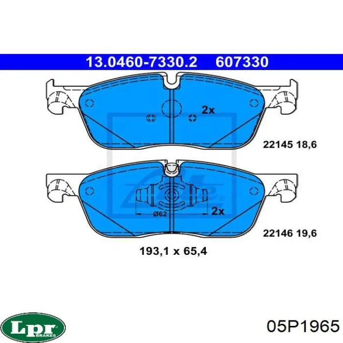 05P1965 LPR pastillas de freno delanteras