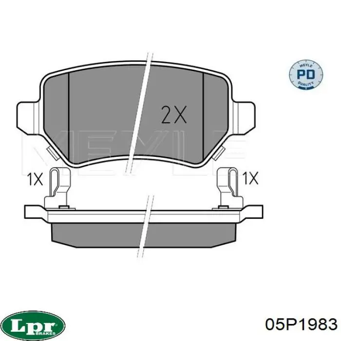 05P1983 LPR pastillas de freno traseras
