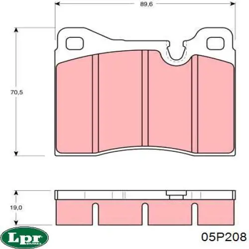 05P208 LPR pastillas de freno delanteras