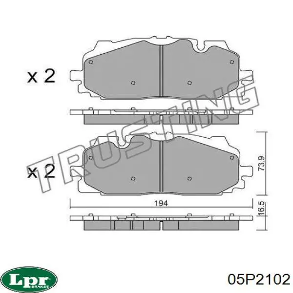 05P2102 LPR pastillas de freno delanteras