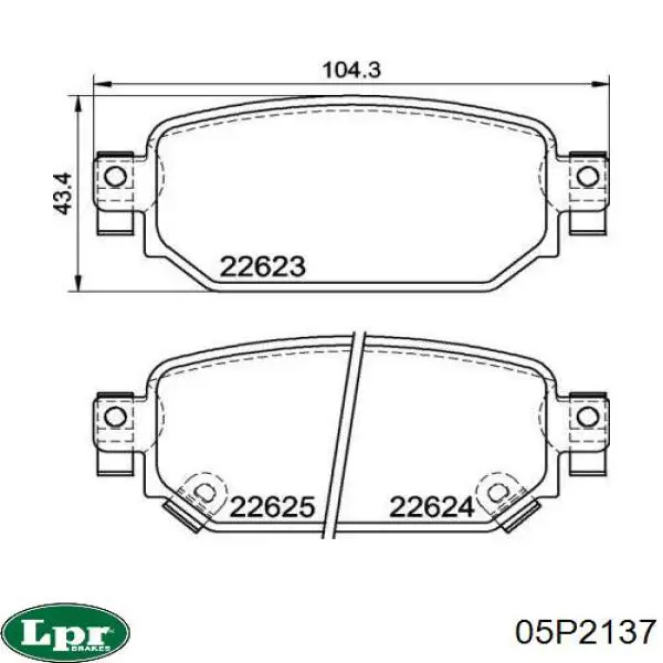 05P2137 LPR pastillas de freno traseras