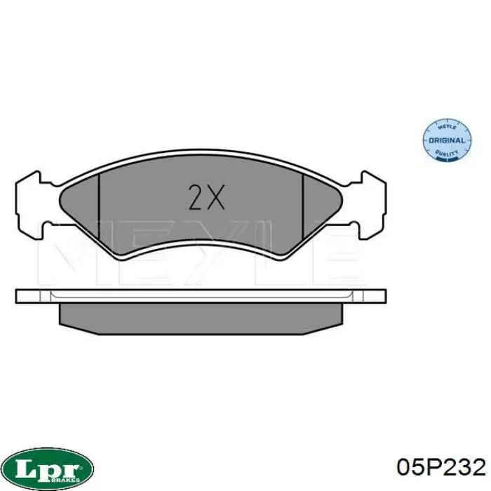 05P232 LPR pastillas de freno delanteras