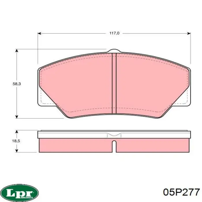 05P277 LPR pastillas de freno delanteras
