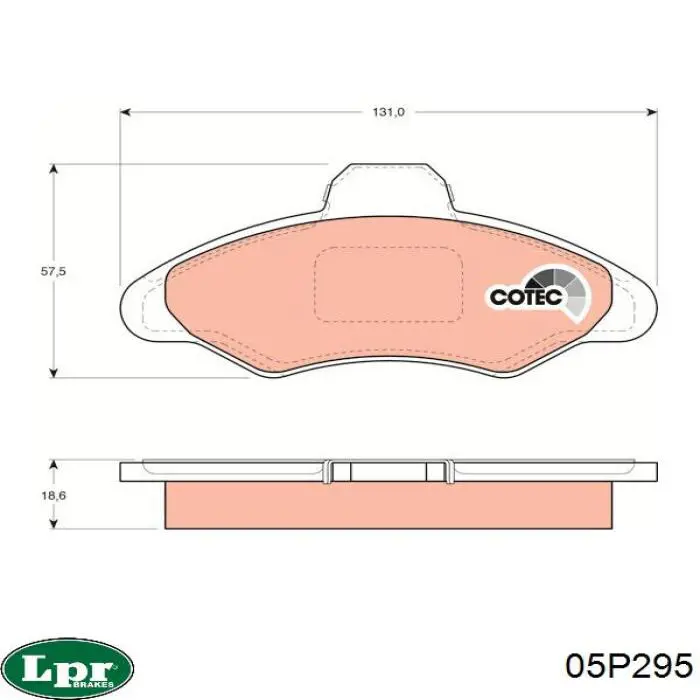 05P295 LPR pastillas de freno delanteras