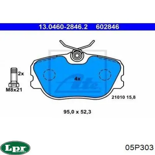 05P303 LPR pastillas de freno delanteras