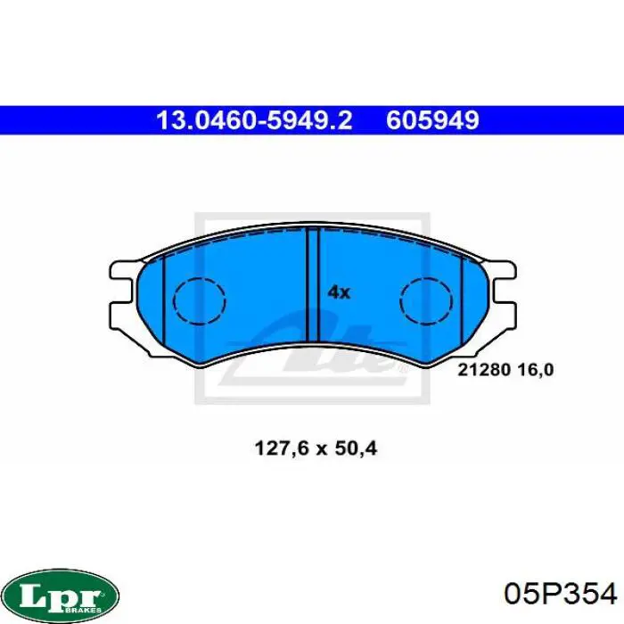 05P354 LPR pastillas de freno delanteras