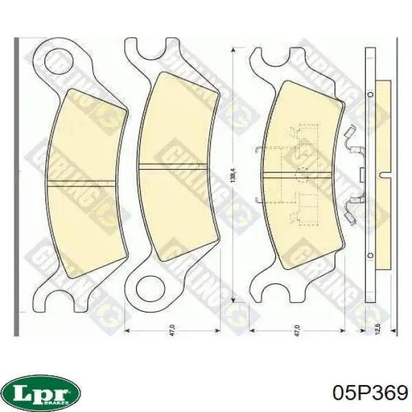 05P369 LPR pastillas de freno traseras