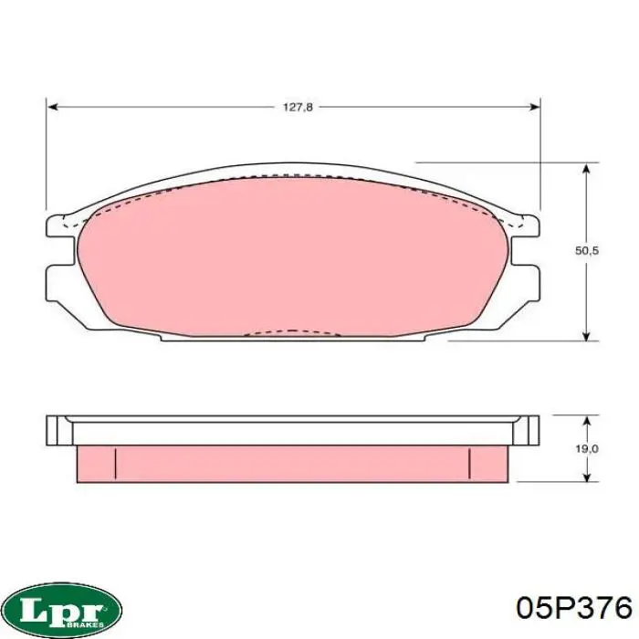 05P376 LPR pastillas de freno traseras