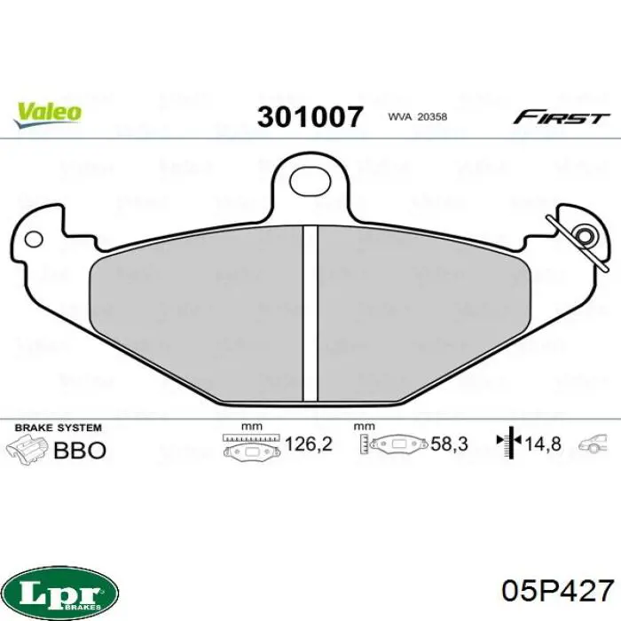 Pastillas de freno traseras Renault Laguna 1 B56, 556
