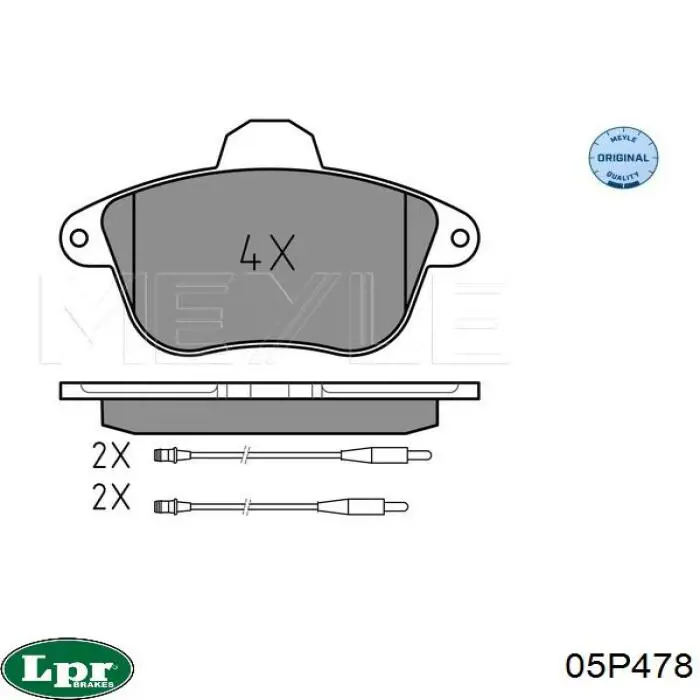 05P478 LPR pastillas de freno delanteras