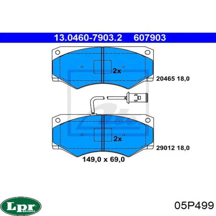 05P499 LPR pastillas de freno delanteras