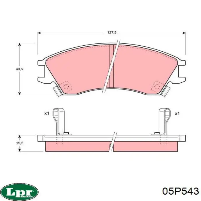 05P543 LPR pastillas de freno delanteras