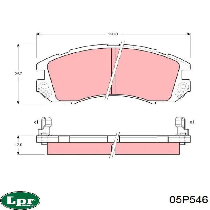 05P546 LPR pastillas de freno delanteras
