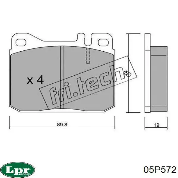 05P572 LPR pastillas de freno delanteras