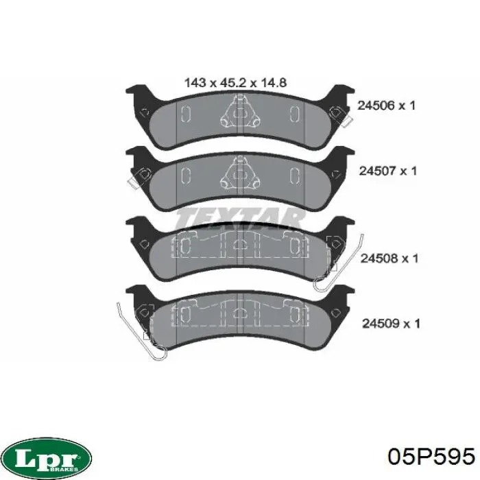 05P595 LPR pastillas de freno traseras