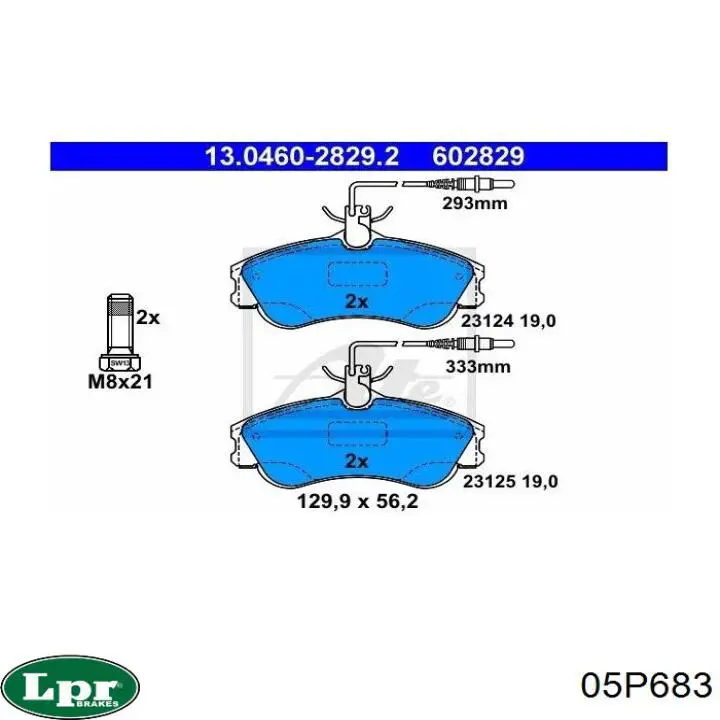Comprar 05P683 LPR Pastillas delanteras de freno