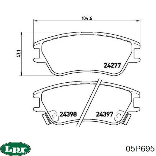 05P695 LPR pastillas de freno delanteras